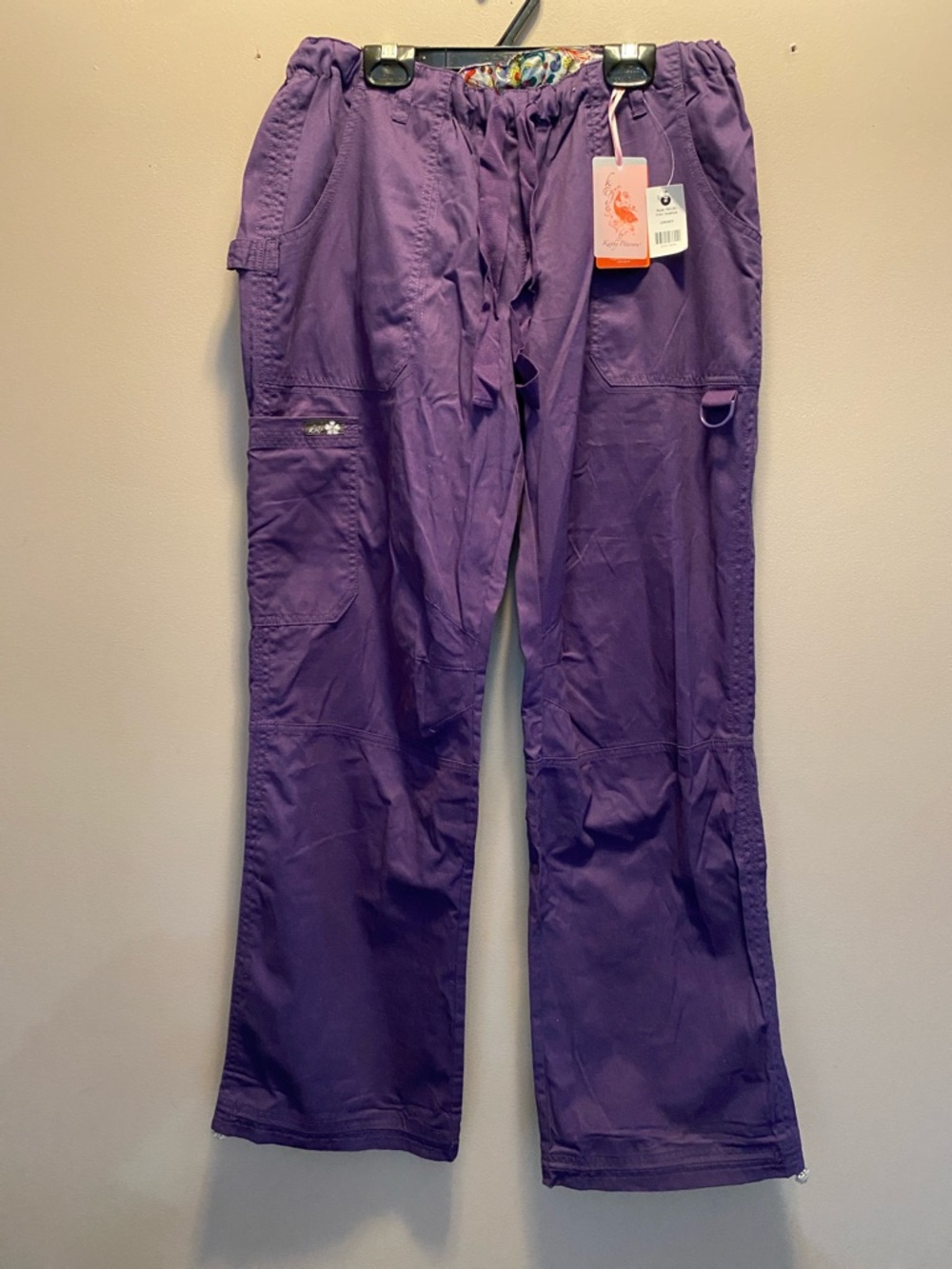 koi Purple Cargo Scrub Pants